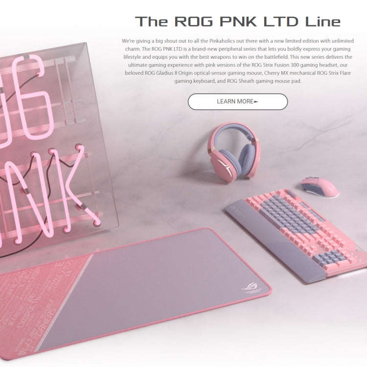 ASUS Strix Flare Pink LTD RGB Backlight Wired Gaming Keyboard with Detachable Wrist Rest (Mechani...