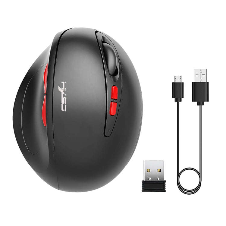 HXSJ T31 2.4GHz 2400DPI Three-speed Adjustable 7-keys Rechargeable Vertical Wireless Optical Mouse