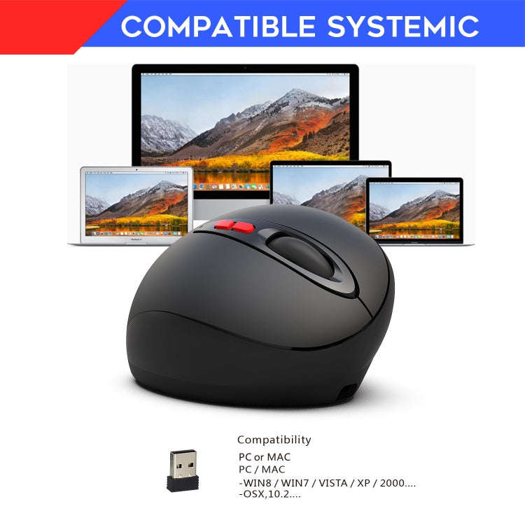 HXSJ T31 2.4GHz 2400DPI Three-speed Adjustable 7-keys Rechargeable Vertical Wireless Optical Mouse