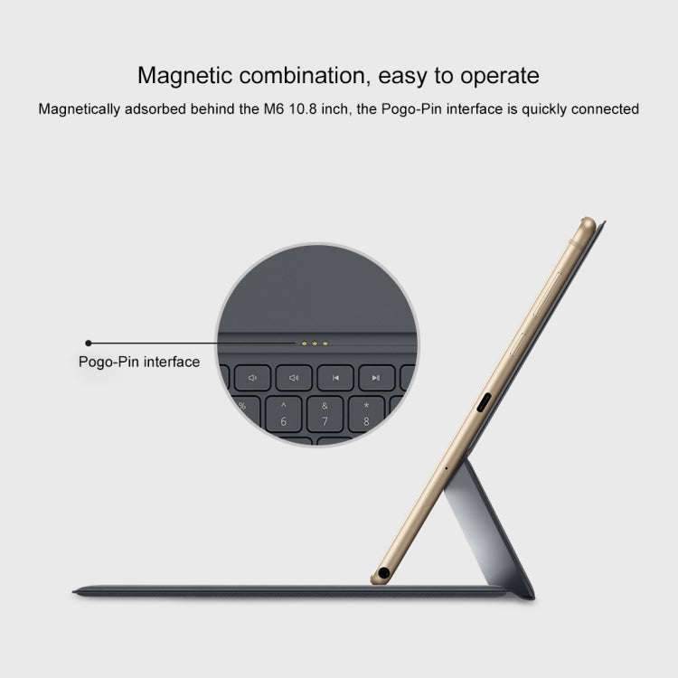 For Huawei MediaPad M6 10.8 Magnetic Smart Keyboard Leather Tablet Case with Holder(Dark Gray)