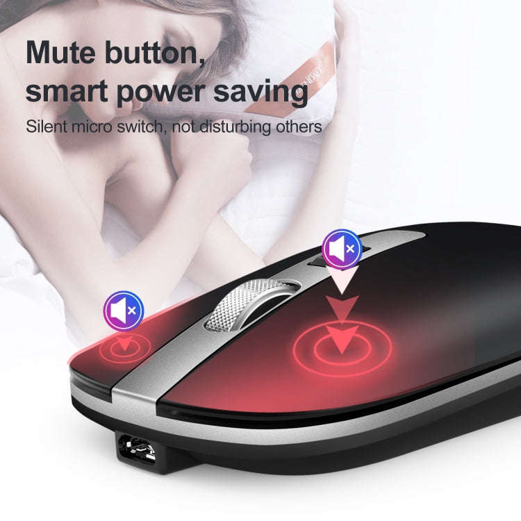 HXSJ M30 Rechargeable Wireless Mouse Metal Wheel Mute 2.4G Office Mouse 500 mAh Built-in Battery(...