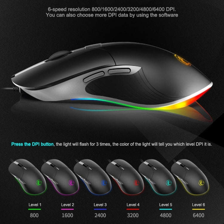 iMICE X6 Wired Mouse  6-button Colorful RGB Gaming Mouse(Black)
