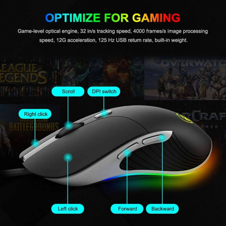 iMICE X6 Wired Mouse  6-button Colorful RGB Gaming Mouse(Black)