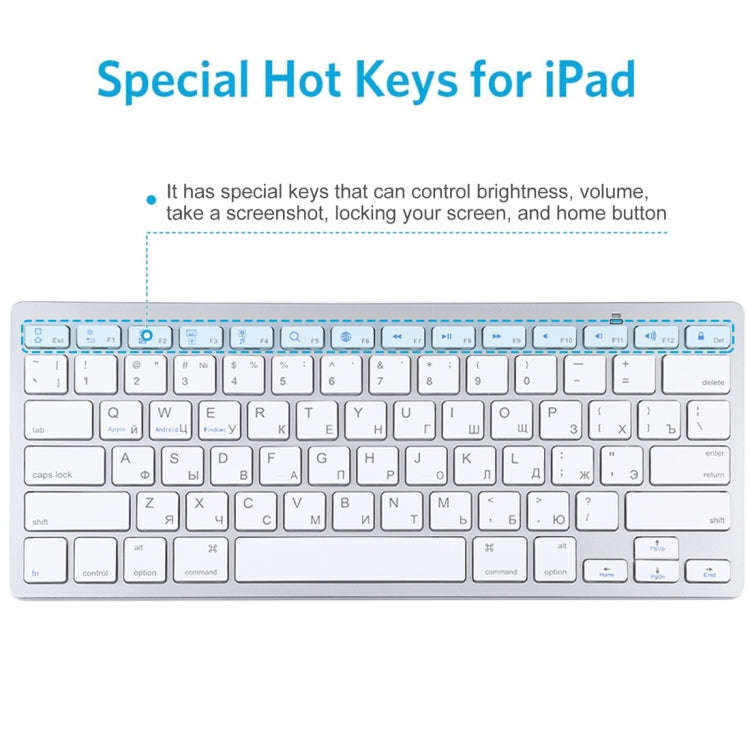 WB-8022 Ultra-thin Wireless Bluetooth Keyboard for iPad, Samsung, Huawei, Xiaomi, Tablet PCs or S...