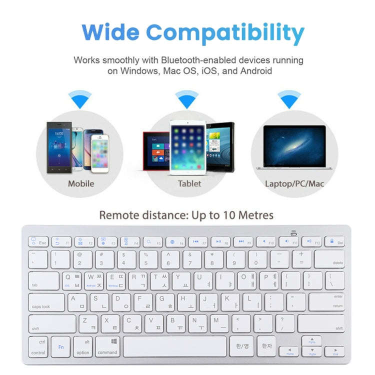 WB-8022 Ultra-thin Wireless Bluetooth Keyboard for iPad, Samsung, Huawei, Xiaomi, Tablet PCs or S...
