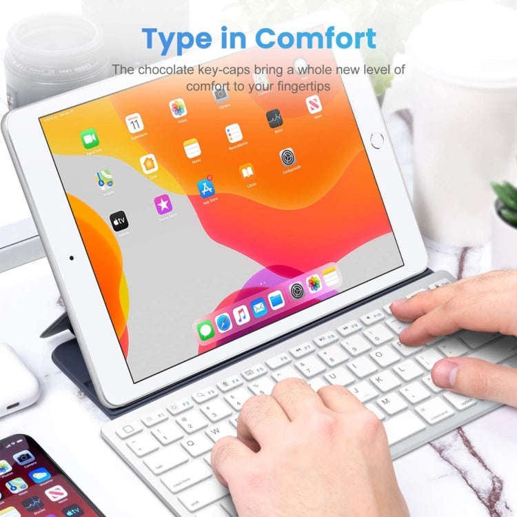 WB-8022 Ultra-thin Wireless Bluetooth Keyboard for iPad, Samsung, Huawei, Xiaomi, Tablet PCs or S...