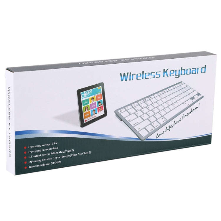 WB-8022 Ultra-thin Wireless Bluetooth Keyboard for iPad, Samsung, Huawei, Xiaomi, Tablet PCs or S...