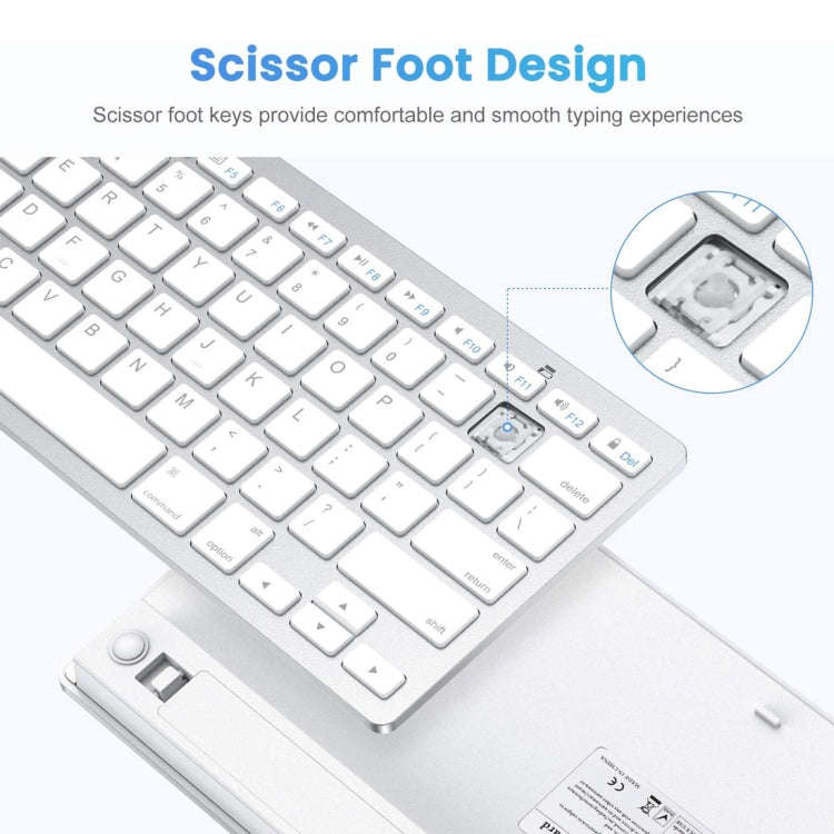 WB-8022 Ultra-thin Wireless Bluetooth Keyboard for iPad, Samsung, Huawei, Xiaomi, Tablet PCs or S...