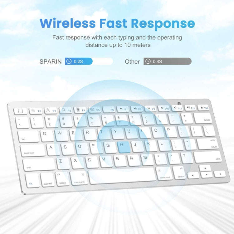 WB-8022 Ultra-thin Wireless Bluetooth Keyboard for iPad, Samsung, Huawei, Xiaomi, Tablet PCs or S...