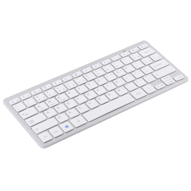 WB-8022 Ultra-thin Wireless Bluetooth Keyboard, Portuguese Keys(Silver)