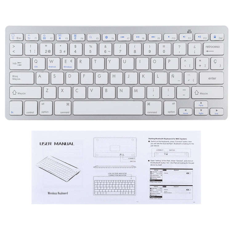 WB-8022 Ultra-thin Wireless Bluetooth Keyboard for iPad, Samsung, Huawei, Xiaomi, Tablet PCs or S...