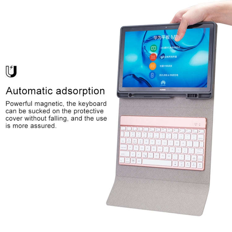 HW108A Detachable Magnetic Colorful Backlight Plastic Bluetooth Keyboard + Silk Pattern TPU Table...