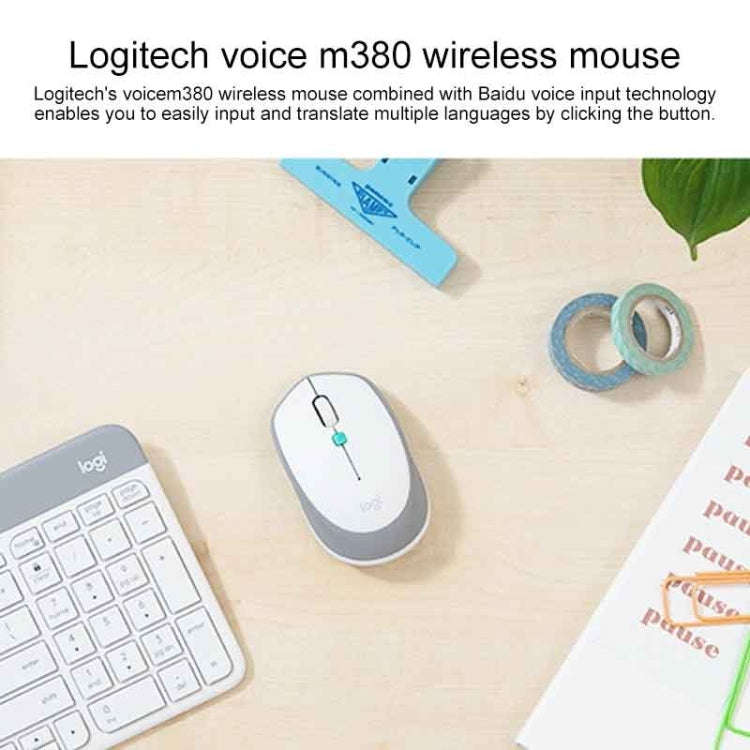 Logitech Voice M380 4 Buttons Smart Voice Input Wireless Mouse (Pink)