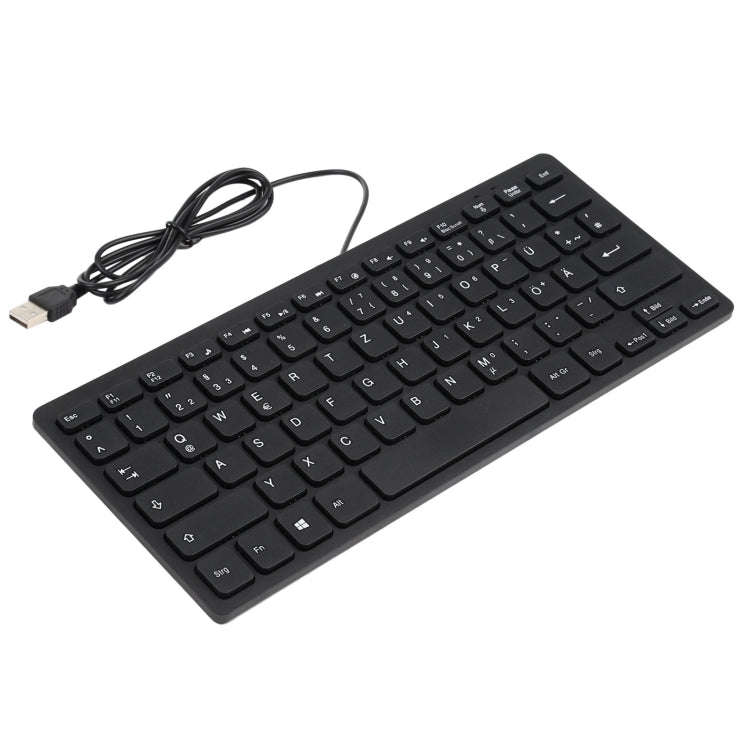 TT-A01 Ultra-thin Design Mini Wired Keyboard, German Version (Black)