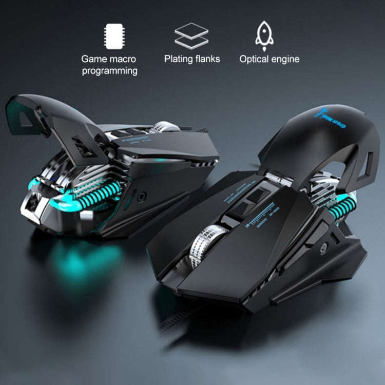 G535 Colorful Lighting Wired Macro Programming Mechanical Gaming Mouse (Black)