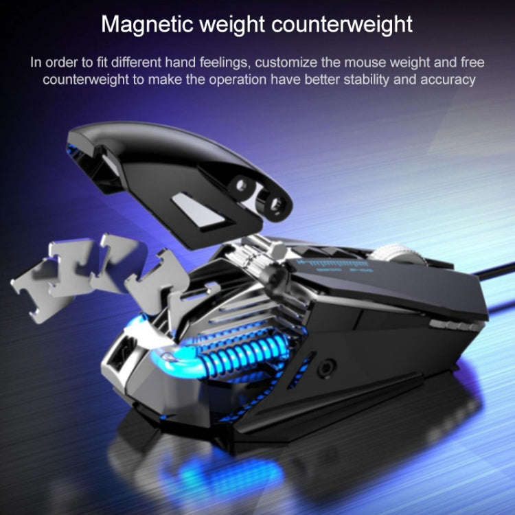 G535 Colorful Lighting Wired Macro Programming Mechanical Gaming Mouse (Silver)