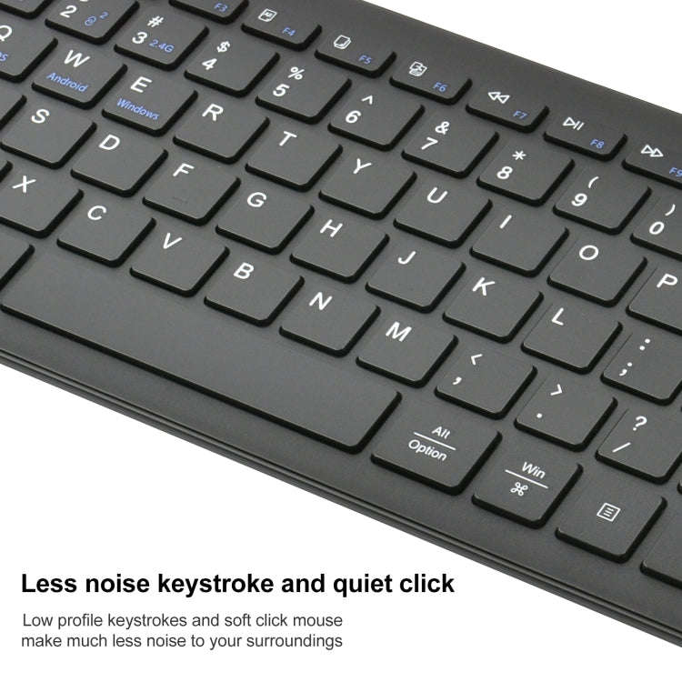 169 2.4Ghz + Bluetooth  Dual Mode Wireless Keyboard + Mouse Kit, Compatible with iSO & Android & ...