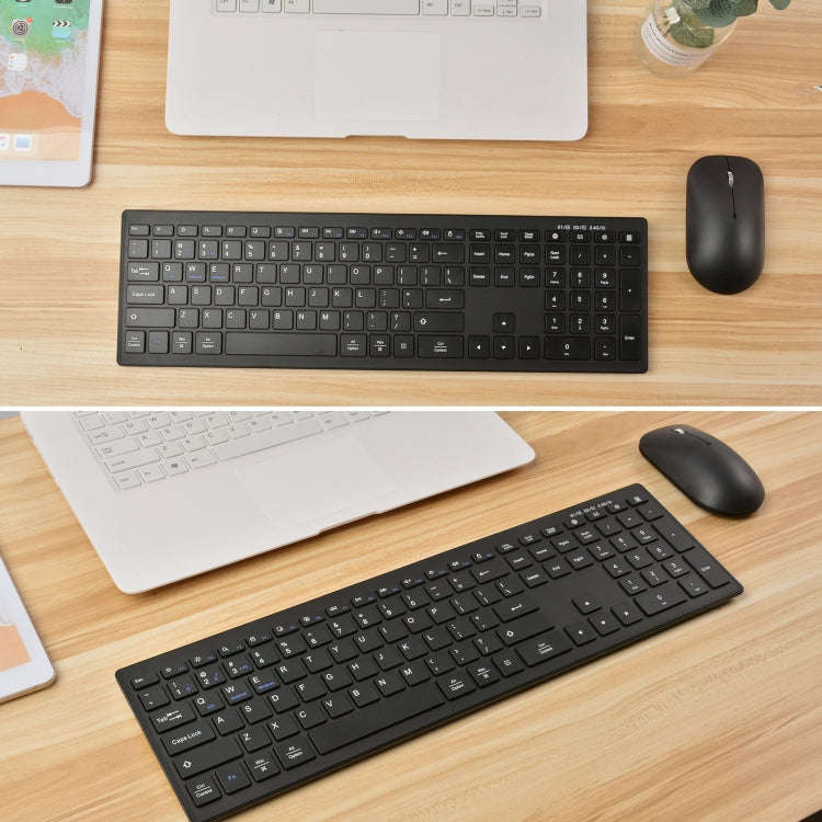 169 2.4Ghz + Bluetooth  Dual Mode Wireless Keyboard + Mouse Kit, Compatible with iSO & Android & ...