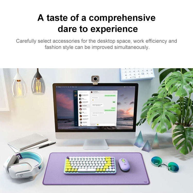 Logitech POP KEYS Round Button Bluetooth Mechanical Keyboard (Purple)