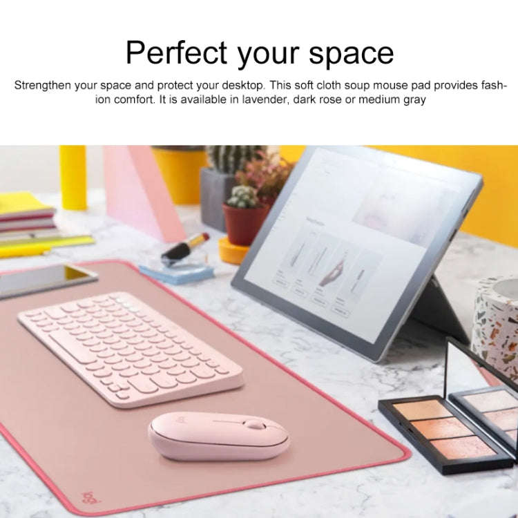 Logitech Keyboard Mouse Desk Mat Pad (Pink)