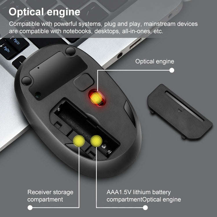 ZGB 007 2.4G Computer Laptop Wireless Mini Mouse (Grey)