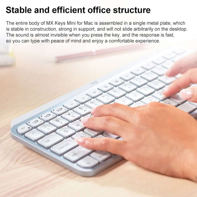 Logitech MX Keys Mini Mac Version Wireless Bluetooth Ultra-thin Smart Backlit Keyboard (Grey)