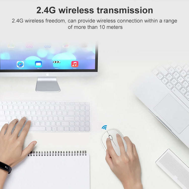 ZGB 360 2.4G Computer Laptop Wireless Chargeable Mini Mouse 1000dpi(White)