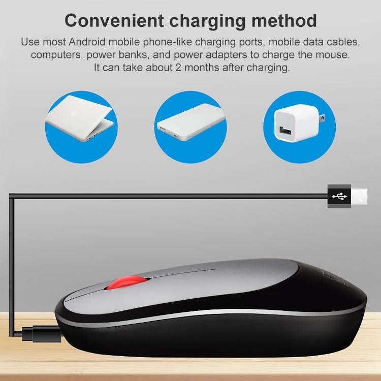 ZGB 360 2.4G Computer Laptop Wireless Chargeable Mini Mouse 1000dpi(White)