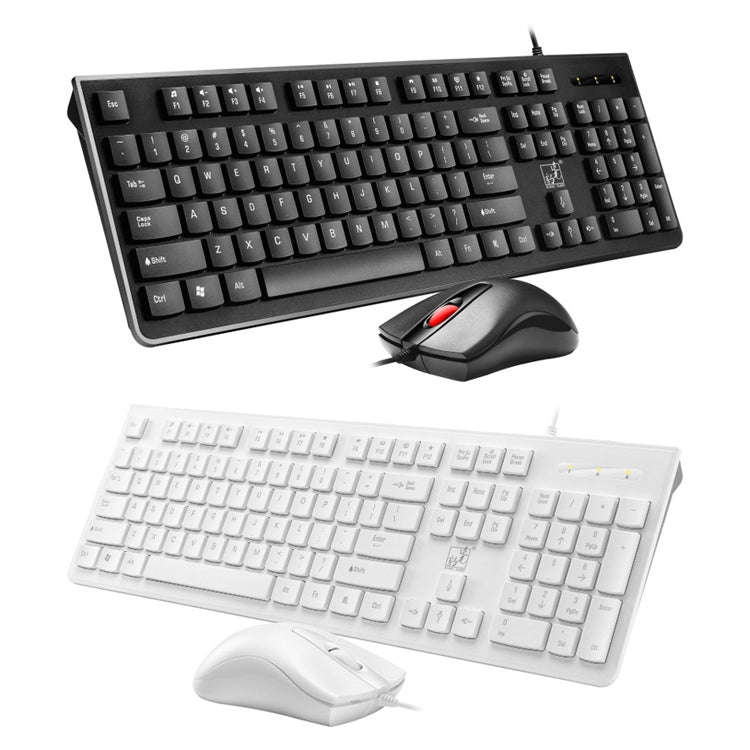 ZGB S500 Square Keycap Wired Keyboard + Mouse Set (Black)