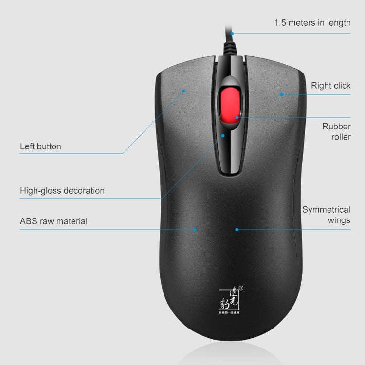 ZGB S500 Square Keycap Wired Keyboard + Mouse Set (Black)