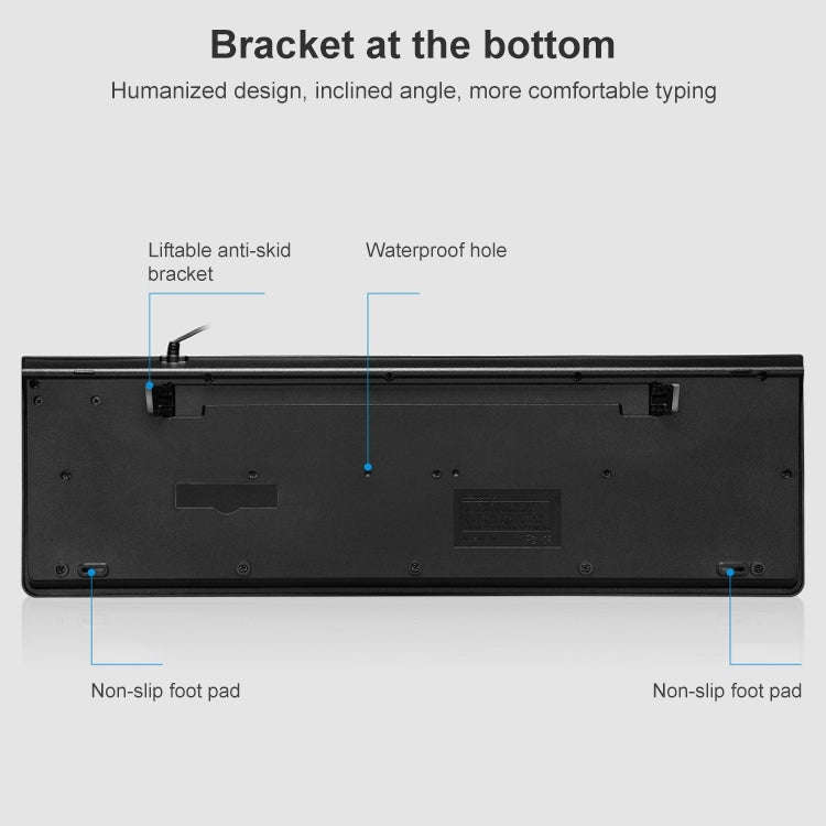 ZGB S500 Square Keycap Wired Keyboard + Mouse Set (Black)