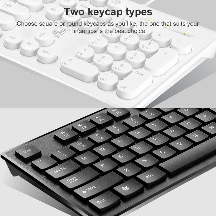 ZGB S500 Square Keycap Wired Keyboard + Mouse Set (Black)