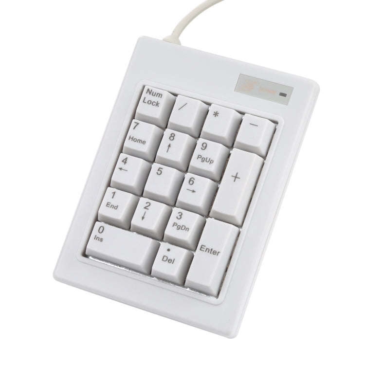 DX-17A 17-keys USB Wired Mechanical Black Shaft Mini Numeric Keyboard(White)