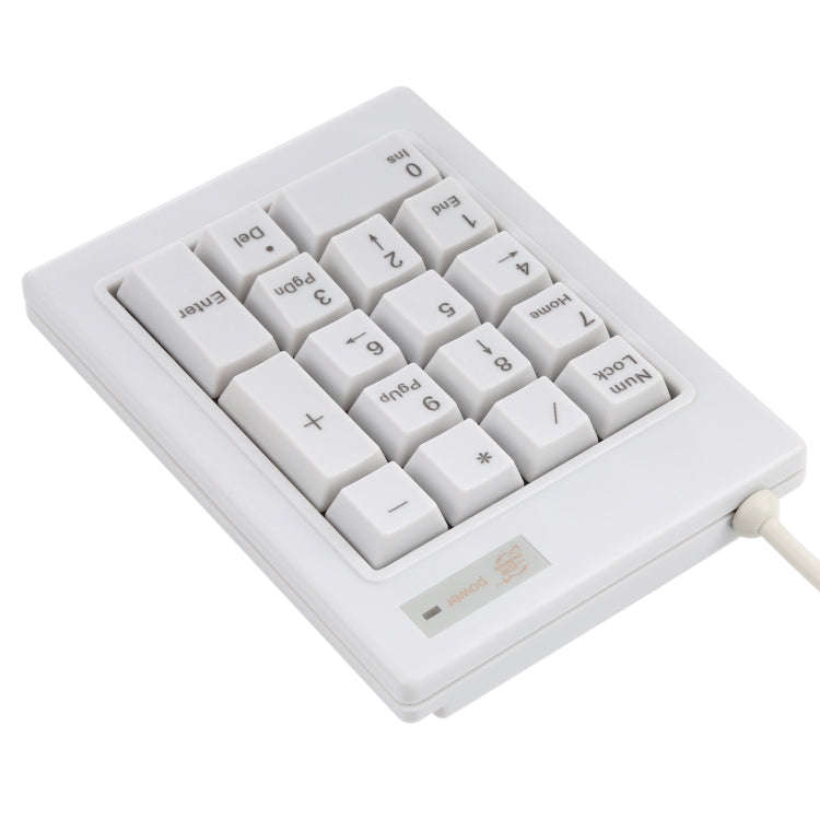 DX-17A 17-keys USB Wired Mechanical Black Shaft Mini Numeric Keyboard(White)