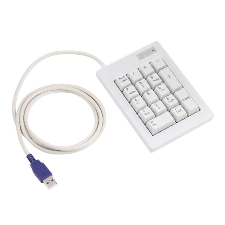 DX-17A 17-keys USB Wired Mechanical Black Shaft Mini Numeric Keyboard(White)