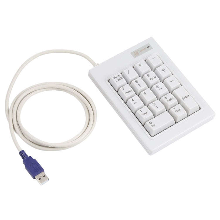 DX-18B 18-keys USB Wired Mechanical Black Shaft Mini Numeric Keyboard (White)