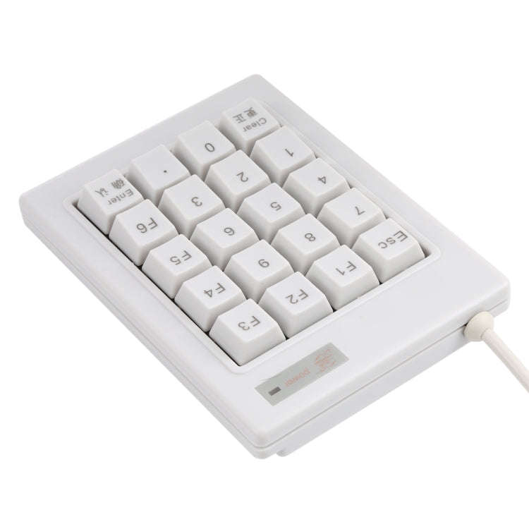 DX-20A 20-keys USB Wired Mechanical Black Shaft Mini Numeric Keyboard (White)
