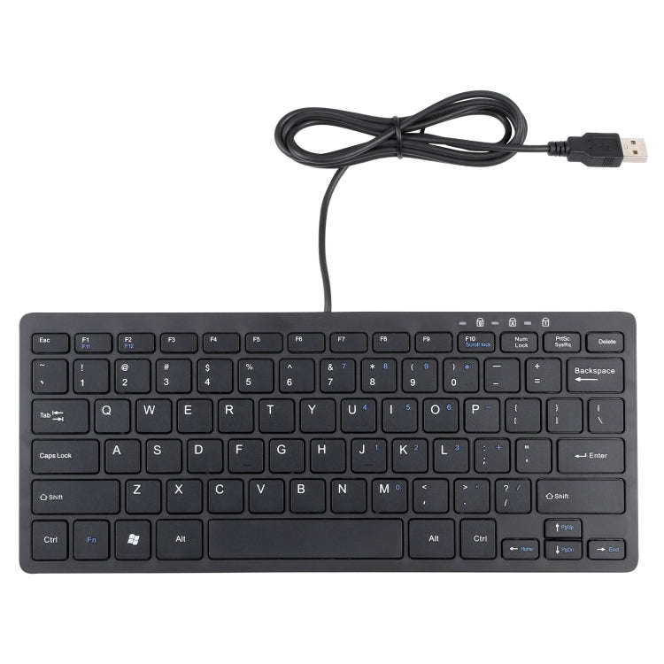 450 78 Keys Ultra-thin USB Wired Keyboard(Black)