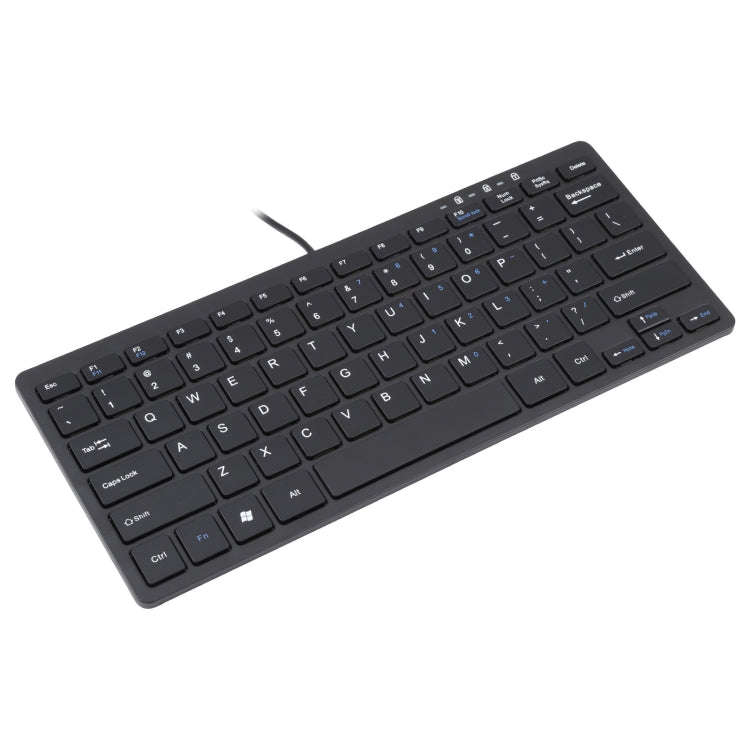 450 78 Keys Ultra-thin USB Wired Keyboard(Black)