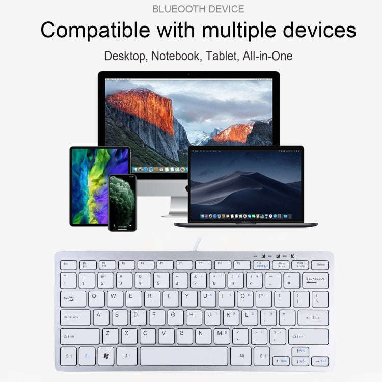 450 78 Keys Ultra-thin USB Wired Keyboard(Silver)
