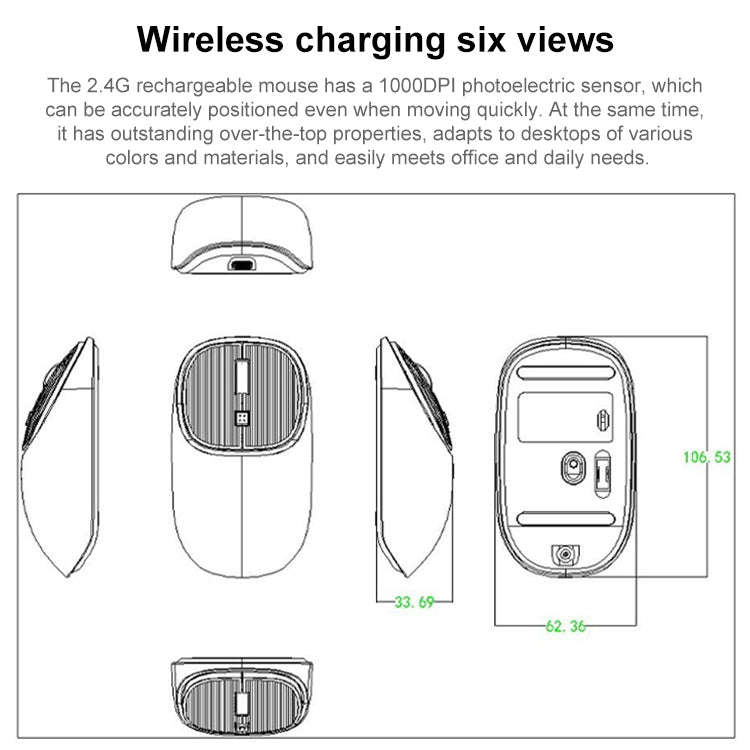 MKESPN SXS-5600 Type-C Rechargeable 2.4G Wireless Mouse(Blue)