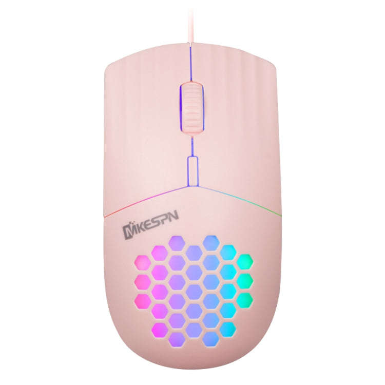 MKESPN SXS-838 Type-C Interface RGB Hollow Wired Mouse(Pink)