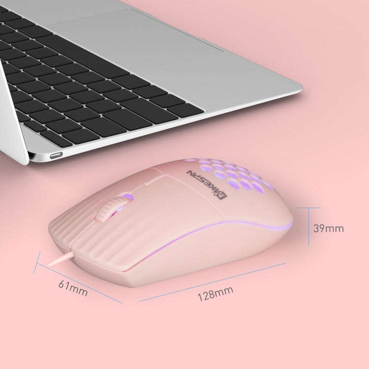 MKESPN SXS-838 Type-C Interface RGB Hollow Wired Mouse(Pink)