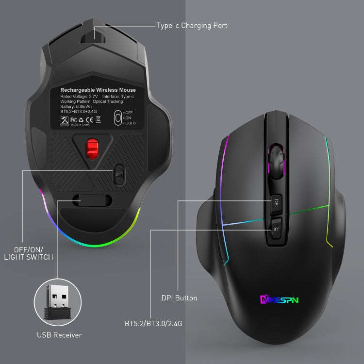 MKESPN X11 Wired RGB Gaming Mouse