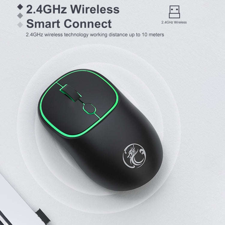 iMICE W-618 Rechargeable 4 Buttons 1600 DPI 2.4GHz Silent Wireless Mouse for Computer PC Laptop (...