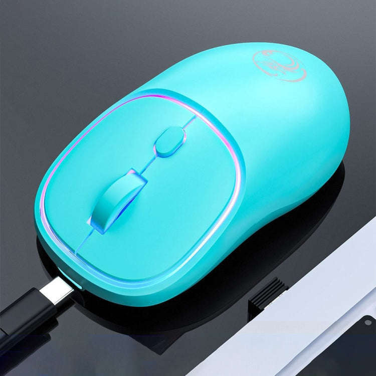 iMICE W-618 Rechargeable 4 Buttons 1600 DPI 2.4GHz Bluetooth Silent Wireless Mouse for Computer P...