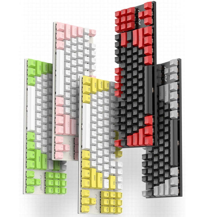 FOREV FV-301 87-keys Blue Axis Mechanical Gaming Keyboard, Cable Length: 1.6m(White + Green)