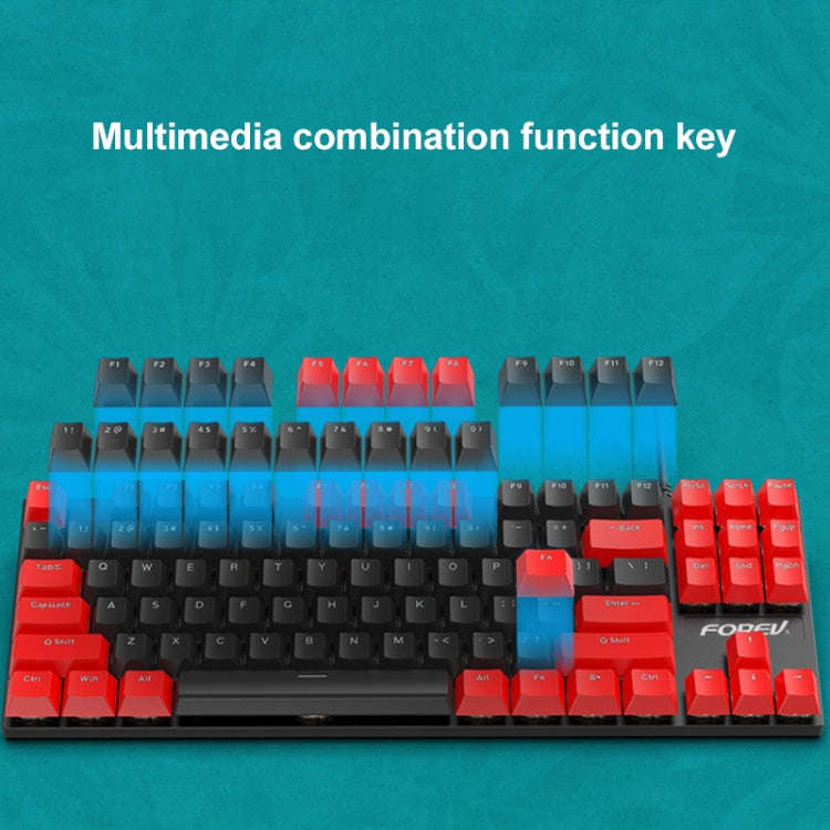 FOREV FV-301 87-keys Blue Axis Mechanical Gaming Keyboard, Cable Length: 1.6m(White + Green)
