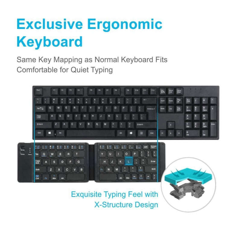 Mini Wireless Bluetooth Folding Keyboard (Black)