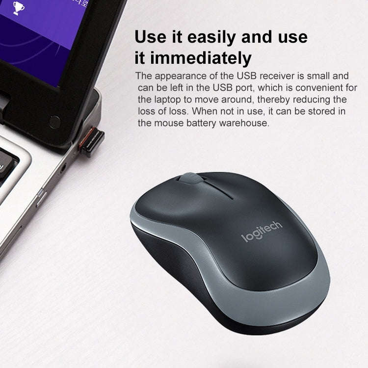 Logitech B175 3-keys 1000DPI 2.4GHz Wireless Optical Mouse (Black)